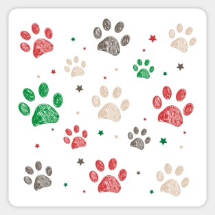 Trace doodle paw prints with stars Sticker